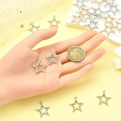 20шт 2 цвета подвески из сплава со стразами&nbsp;ALRI-YW0001-26