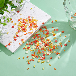 420шт 12 стиля непрозрачные стеклянные бусины с 2 отверстиями&nbsp;SEED-AR0001-37