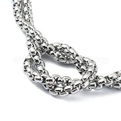 Устойчивый к потускнению браслет из нержавеющей стали 304 с полым крестом и двухслойными цепочками&nbsp;LS-BJEW-A002-01P