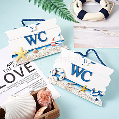 2шт 2 стильных подвесных пластины из МДФ в средиземноморском стиле&nbsp;HJEW-CF0001-09