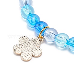 4шт 4 стильных акриловых круглых браслета из бисера&nbsp;BJEW-JB08926-03