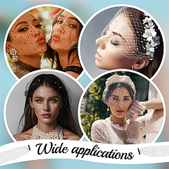 Винтажные сетчатые вуали из полиэстера со стразами для женщин&nbsp;AJEW-WH0596-182A