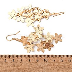 Серьги-подвески в форме цветка из нержавеющей стали 430&nbsp;EJEW-A137-07KCG