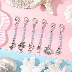 6 шт. подвеска в виде рыбы из цинкового сплава&nbsp;HJEW-JM03230