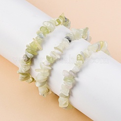 Унисекс чип натуральный новый нефритовый браслет из бисера стрейч&nbsp;BJEW-S143-50