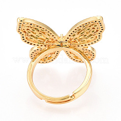 Регулируемые латунные кольца с микропаве из кубического циркония для женщин&nbsp;LS-KK-T074-04G