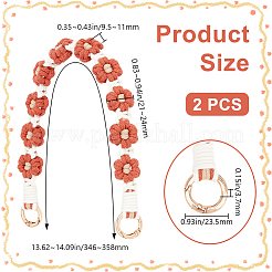 2 шт. хлопковый ремешок для запястья с цветочным узором&nbsp;HJEW-BBC0001-10E
