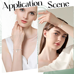 3 шт. 925 прямоугольные подвески из стерлингового серебра с заготовками для штамповки&nbsp;STER-BBC0008-79