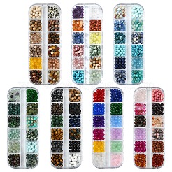 Наборы для самостоятельного изготовления круглых бусин из натуральных и синтетических драгоценных камней&nbsp;DIY-YW0011-51