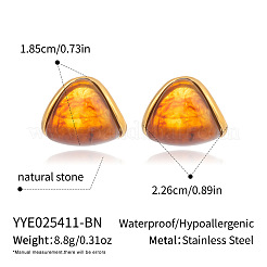 Треугольные серьги-гвоздики из нержавеющей стали 304&nbsp;ZY3218-1