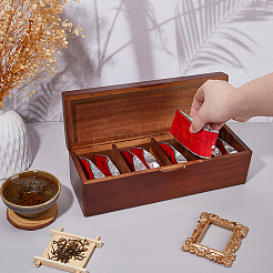 4 решетчатый деревянный ящик для хранения чайных пакетиков&nbsp;CON-WH0088-48A