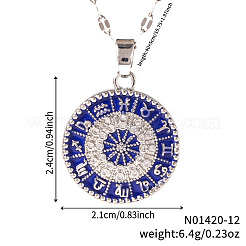 Элегантные латунные ожерелья с подвесками в виде созвездий из синей эмали с прозрачными кубическими цирконами для повседневного ношения и подарков на праздники&nbsp;IH8873-2