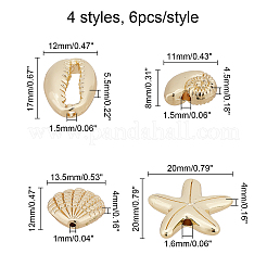 24шт 4 стильные бусины из сплава&nbsp;TIBEB-CA0001-04G