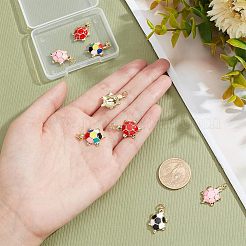 8шт 4 цвета латунные подвески с эмалью&nbsp;KK-NB0002-65