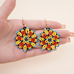 Серьги-подвески из цветочного стекла ручной работы&nbsp;EM8644