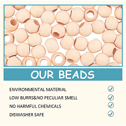 Незаконченная натуральная древесина европейский бисер&nbsp;WOOD-PH0009-04D