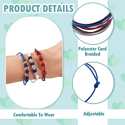 12шт 6 цвета полиэстеровый шнур плетеные браслеты женские&nbsp;BJEW-TA0001-23
