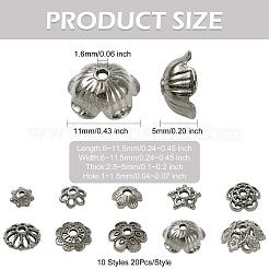 200 шт. 10 стиля колпачков из цинкового сплава&nbsp;FIND-CJ0004-70