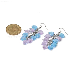 Серьги с подвесками из прозрачного акрила в форме сердца&nbsp;EJEW-JE06365-02