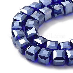 Стеклянные бусины с гальваническим покрытием &nbsp;EGLA-D018-8x8mm-67