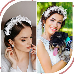 Тканевые морщинистые кружевные резинки для волос для женщин и девочек&nbsp;OHAR-WH0029-11A