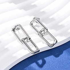 Серьги-гвоздики прямоугольной формы из нержавеющей стали 304&nbsp;EJEW-Z135-01P