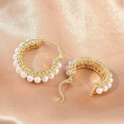 Латунные серьги обруча&nbsp;EJEW-C181-10G