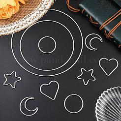 12 шт. 6 стиля железного кольца для самодельной плетеной сети/паутины с перьями&nbsp;IFIN-SP0001-50