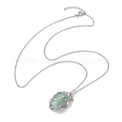 Ожерелья с подвеской в виде клетки с кристаллами&nbsp;NJEW-JN04756-03