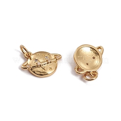 Латунь микропейв прозрачный кубический цирконий вселенная космическое очарование&nbsp;ZIRC-L091-042G