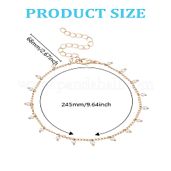 Латунные браслеты с подвесками для женщин&nbsp;AJEW-LP0007-14G