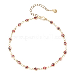 Браслеты на ногу ручной работы с цепочкой-лэмпворком от сглаза для женщин&nbsp;AJEW-AN00715-02