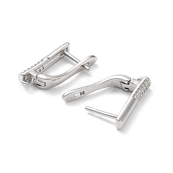 Покрытие стойки из латуни с фурнитурой для сережек-обручей с кубическим цирконием KK-Z036-09P