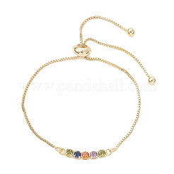 Латунные браслеты-слайдеры с кубическими циркониями&nbsp;BJEW-JB13005