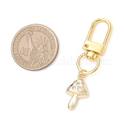 Подвесные украшения из латуни с микропаве из кубических цирконий в форме гриба&nbsp;HJEW-JM03953