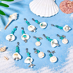 Подвеска из ракушек и синтетической бирюзы deocration&nbsp;HJEW-TAC0057