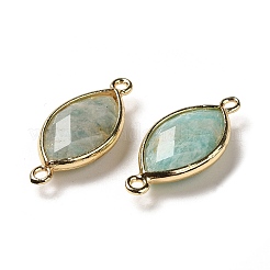 Подвески-коннекторы из натурального амазонита с граненой отделкой&nbsp;G-K347-03G-21