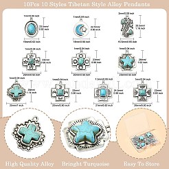 10шт 10 стиля подвески из сплава в тибетском стиле&nbsp;FIND-CJ0002-17