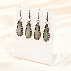 Серьги-капли из латуни с натуральными смешанными камнями&nbsp;G-B149-15R