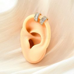 Латунные серьги-манжеты из прозрачного кубического циркония&nbsp;EJEW-F370-37G