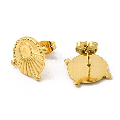 Ионное покрытие (ip) серьги-гвоздики из нержавеющей стали 304 с оправой кабошон&nbsp;EJEW-I281-01G