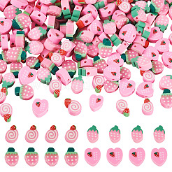 200шт 4 стиля ручной работы бусины из полимерной глины&nbsp;CLAY-TA0001-81