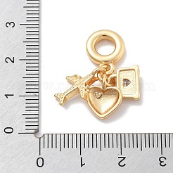 Латунные красные эмалевые европейские подвески-шармы&nbsp;KK-M305-19G-02