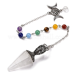 Биолокационные маятники с заостренным шестиугольным конусом из натурального кварца&nbsp;G-Q184-03H-AS