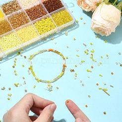 Наборы для изготовления браслетов из круглых стеклянных бусин своими руками&nbsp;SEED-YW0002-63A