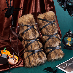 1 пара чехлов на ботинки из полиэстера с имитацией лисьего меха&nbsp;AJEW-WR0003-08A