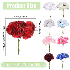 9 шт. искусственный цветок из двухцветной шелковой ткани&nbsp;AJEW-CA0005-10