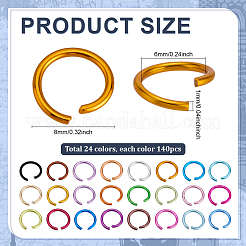 Алюминиевая проволока открыты кольца прыжок ALUM-PH0003-03-8mm