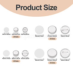 100 комплект 4 стилей diy сублимационная заготовка плоская круглая брошь набор для изготовления булавок&nbsp;DIY-TA0013-64