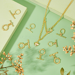 10 комплект латунных застежек-тоглов 5-х стилей&nbsp;KK-PH0002-80